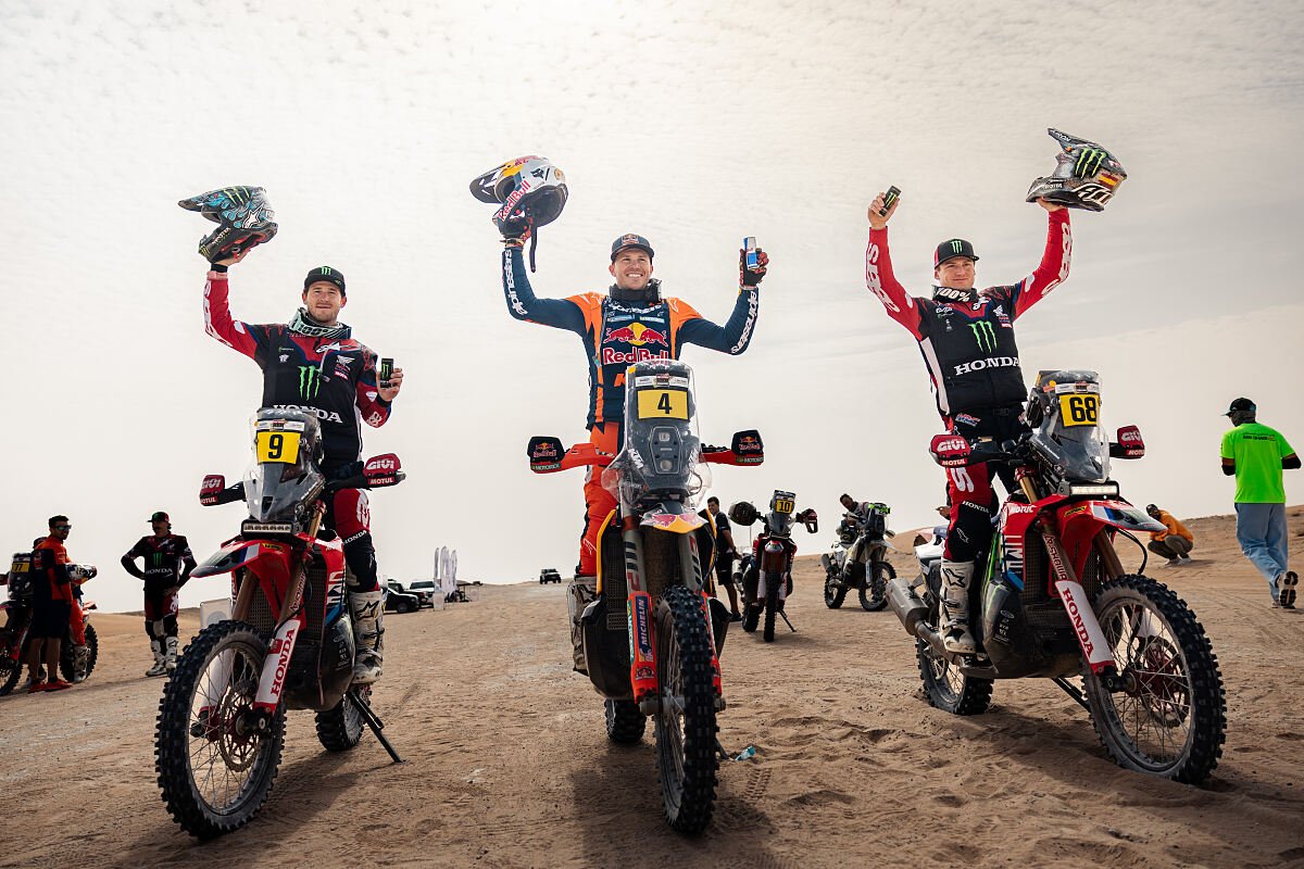Motorcycle podium of the Abu Dhabi Desert Challenge 2025