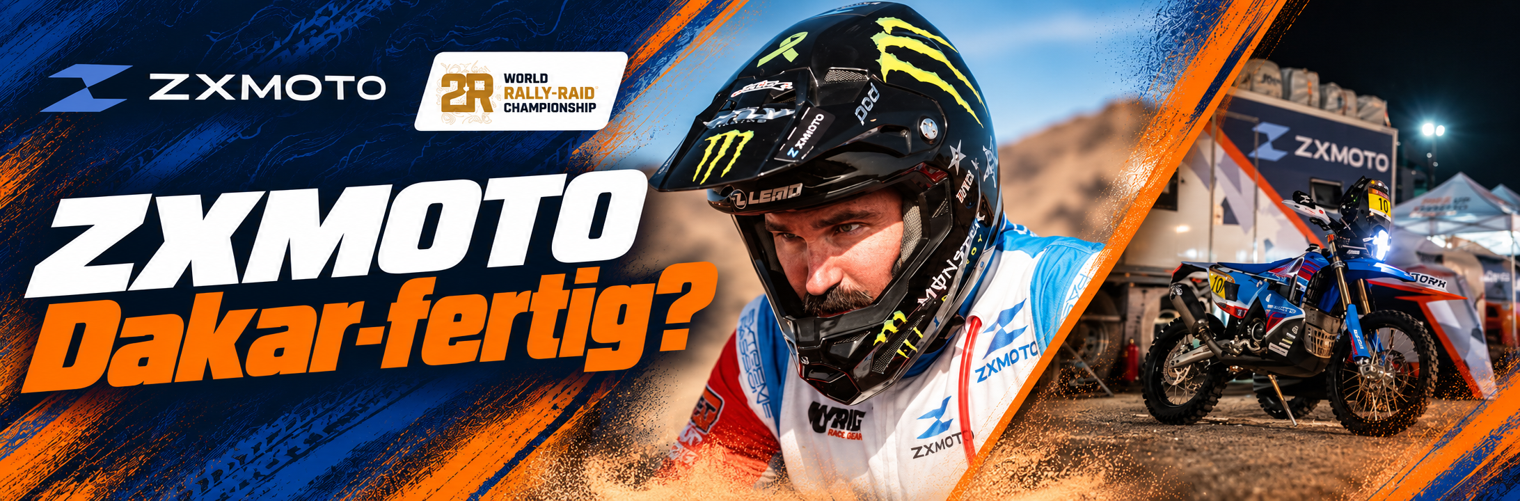 Skyler Howes riding the ZXMOTO 450 Rally in the prologue of the 2026 Rallye du Maroc