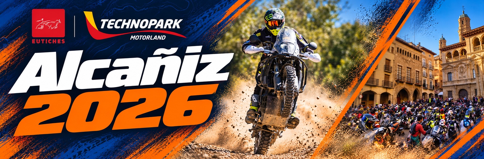 Off-road motorcyclist on a dirt track, archive photo from the EutichesBook in Alcañiz