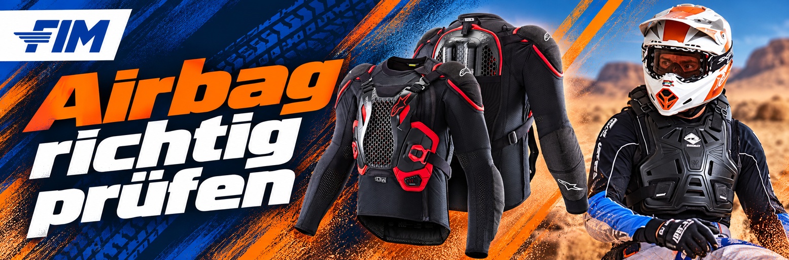 Alpinestars Tech-Air Off-Road airbag vest, shown as an example of FIM-listed rally equipment