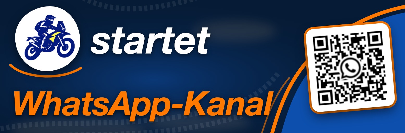 Kanalseite des WhatsApp-Kanals „MakeItRally“ mit Motorrad-Logo und QR-Code auf grünem Hintergrund