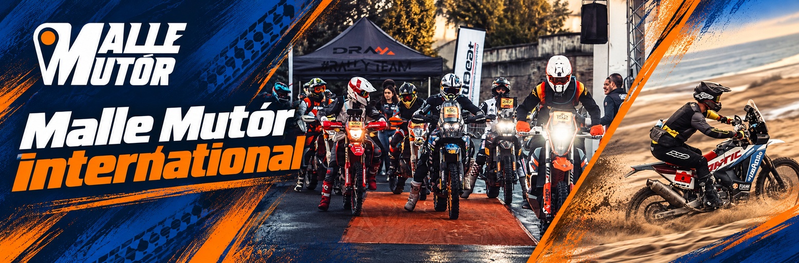 Group of enduro riders on a sandy beach at Malle Mutór in Rimini